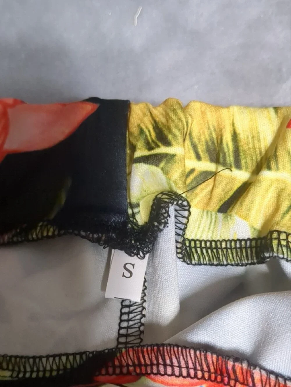 Vacation Resort Beach-Tropical Floral 3-Piece- Black with Green & Coral, Small